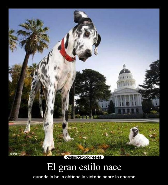 El gran estilo nace - cuando lo bello obtiene la victoria sobre lo enorme