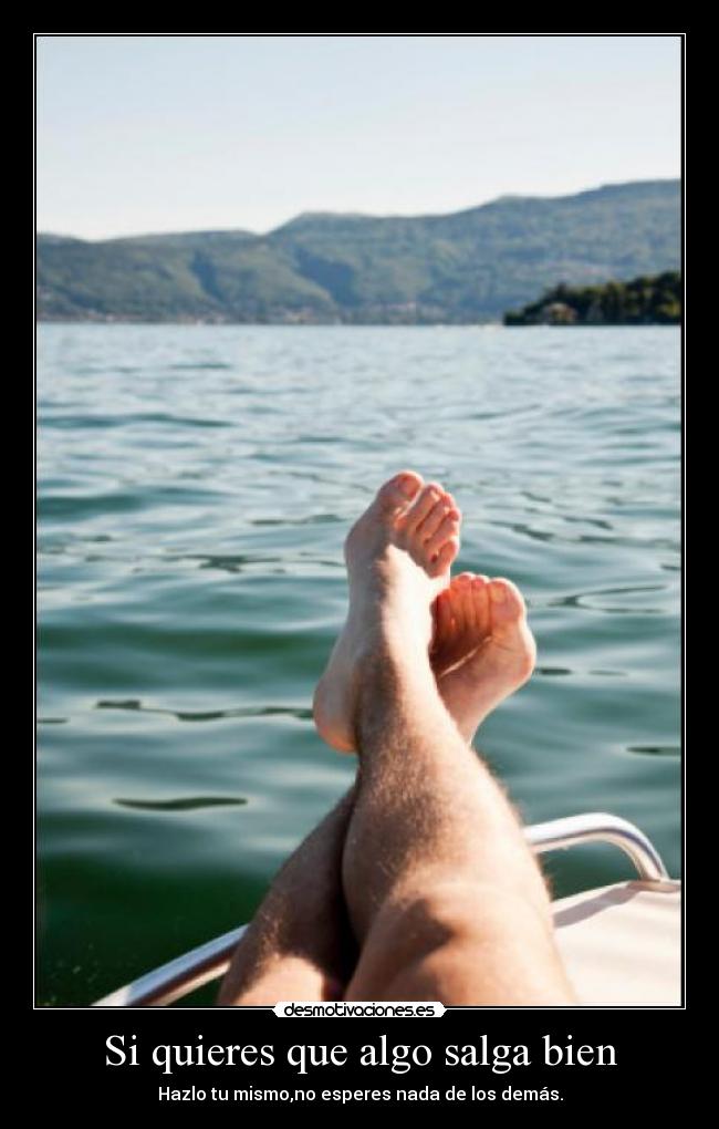 Si quieres que algo salga bien - Hazlo tu mismo,no esperes nada de los demás.