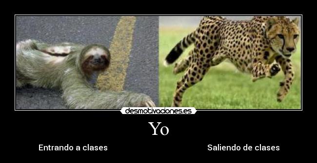 Yo - Entrando a clases                                                   Saliendo de clases