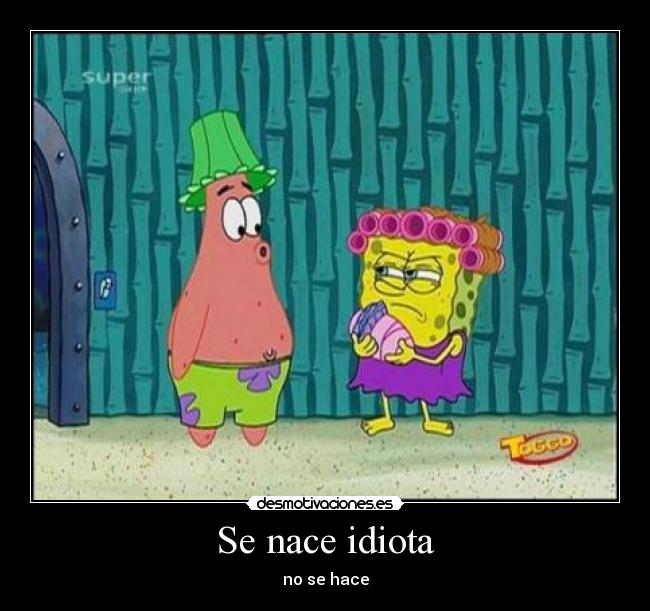 carteles bob esponja patricio expertos idiotez desmotivaciones