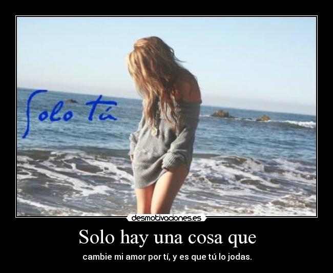 Solo hay una cosa que - cambie mi amor por tí, y es que tú lo jodas.