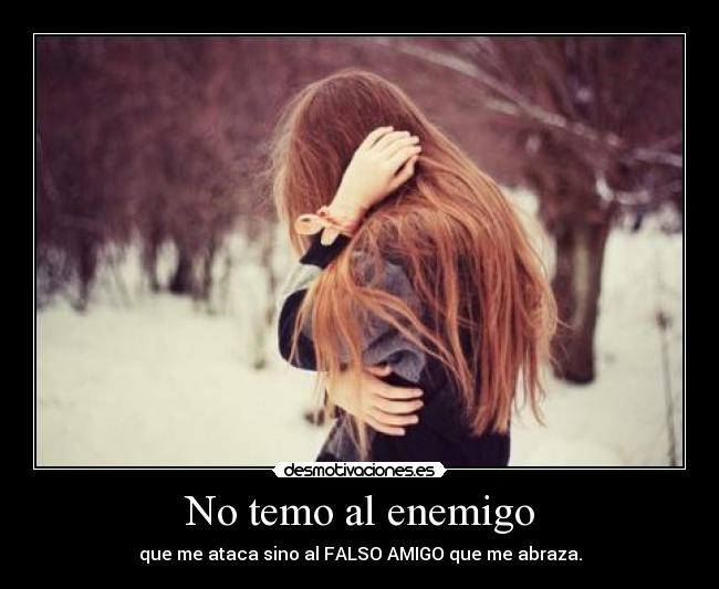 No temo al enemigo - que me ataca sino al FALSO AMIGO que me abraza.
