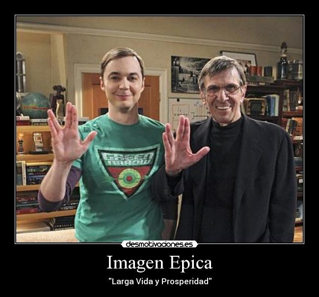 carteles sheldon cooper nimoy star trek vulcano desmotivaciones