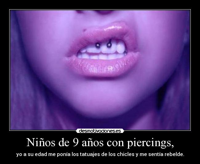 Niños de 9 años con piercings, - 