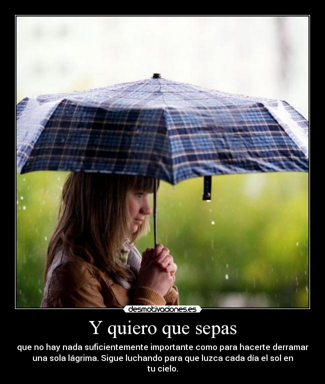 Y quiero que sepas -