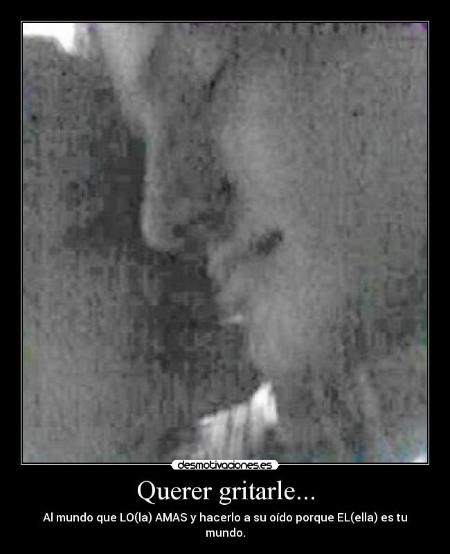 Querer gritarle... -
