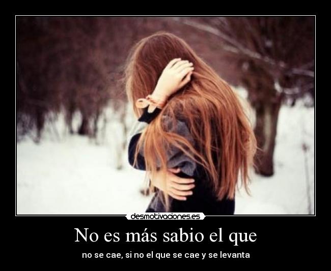 No es más sabio el que - no se cae, si no el que se cae y se levanta