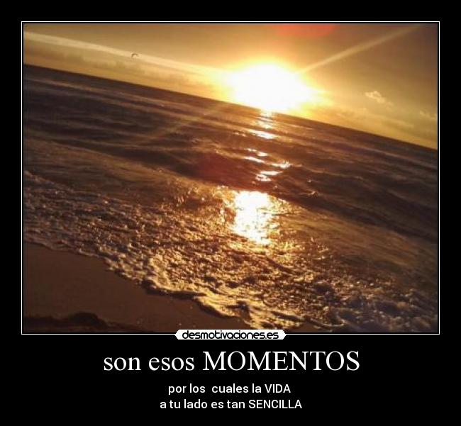 son esos MOMENTOS - por los cuales la VIDA
a tu lado es tan SENCILLA