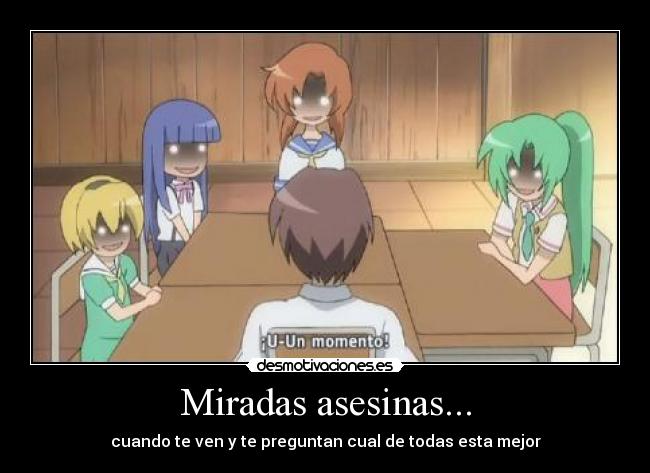 carteles higurashi naku koro mujeres echos reales celos desmotivaciones