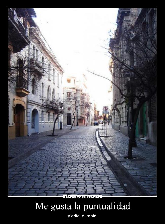 Me gusta la puntualidad - y odio la ironía.