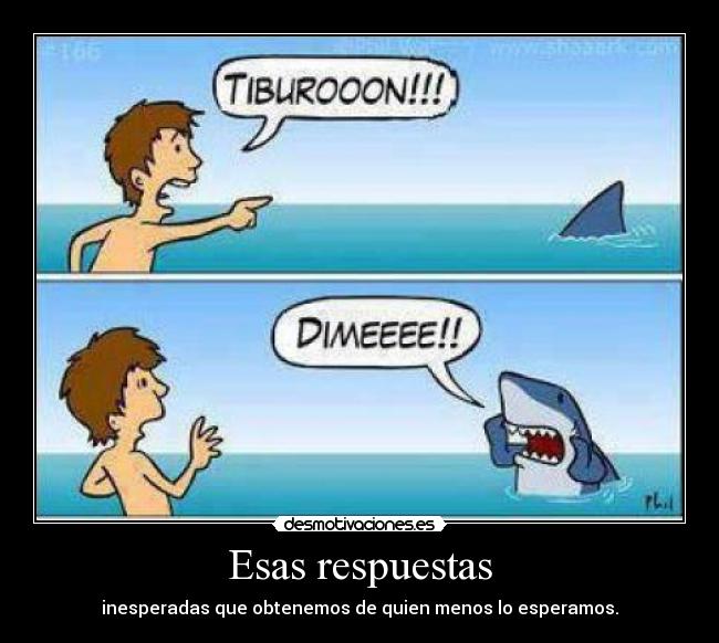 Esas respuestas - inesperadas que obtenemos de quien menos lo esperamos.