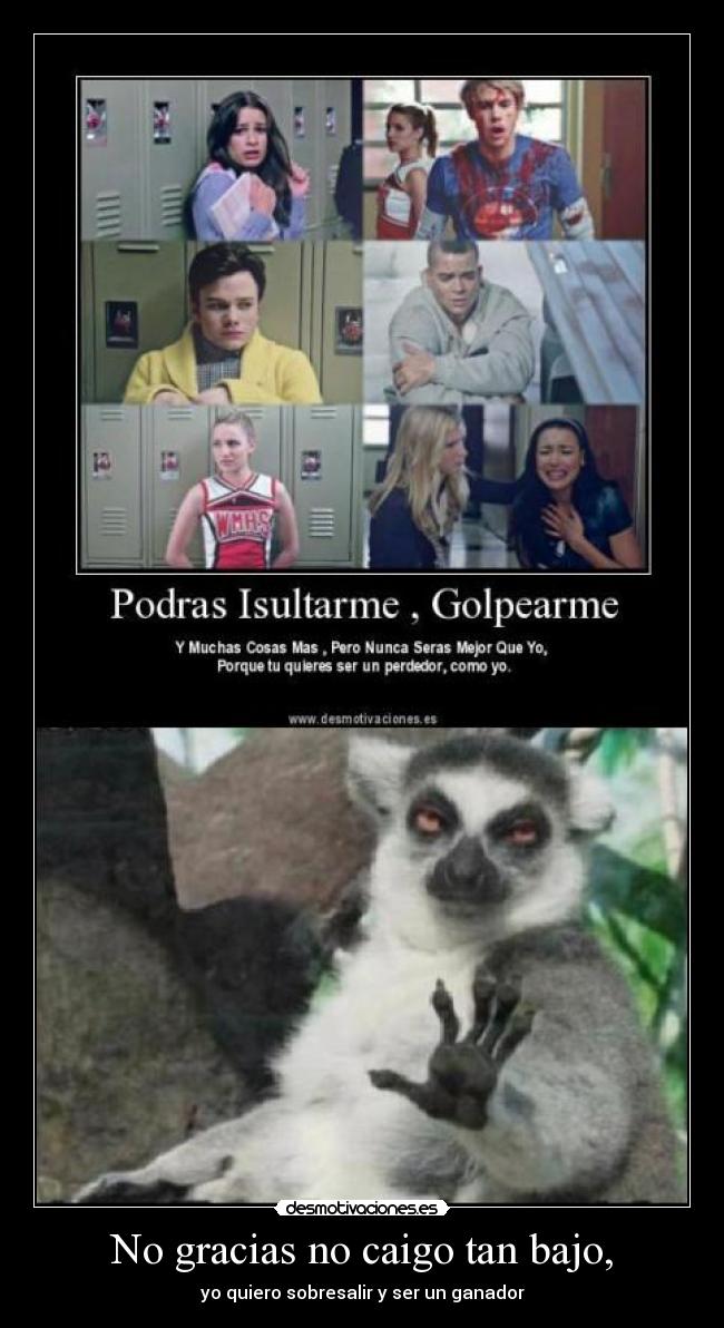 No gracias no caigo tan bajo, - yo quiero sobresalir y ser un ganador