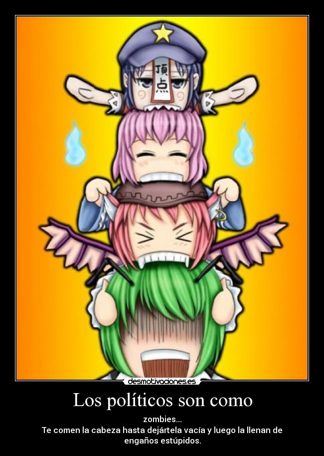 carteles politicos touhou que mala combinacion desmotivaciones