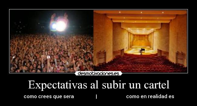 Expectativas al subir un cartel - 