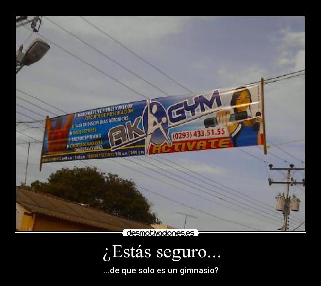 ¿Estás seguro... - ...de que solo es un gimnasio?