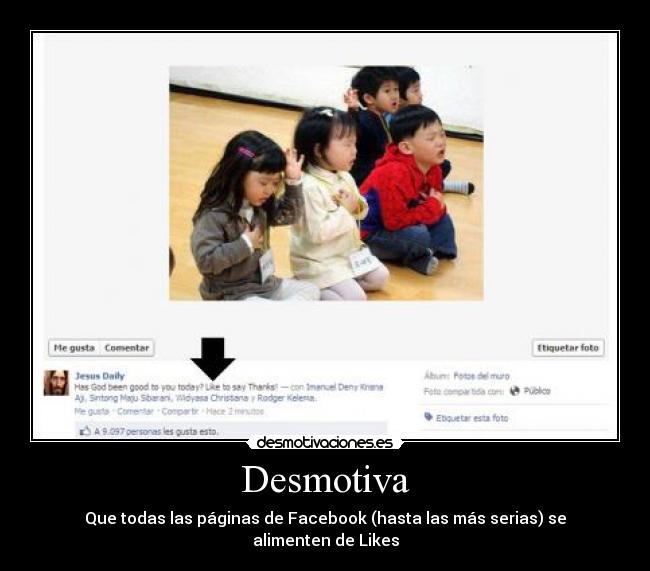 Desmotiva - Que todas las páginas de Facebook (hasta las más serias) se alimenten de Likes