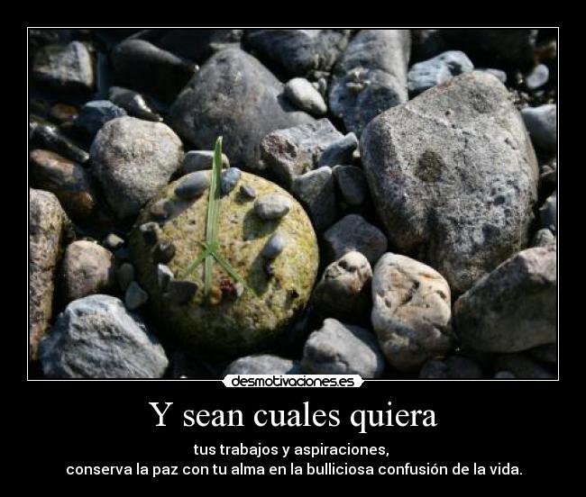 Y sean cuales quiera -