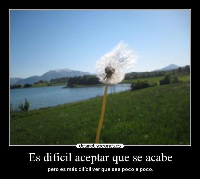 Es difícil aceptar que se acabe - 
