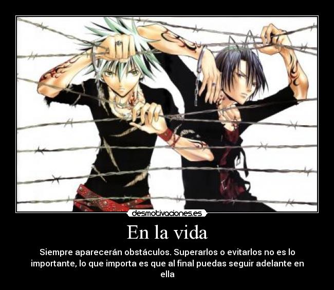 En la vida - Siempre aparecerán obstáculos. Superarlos o evitarlos no es lo
importante, lo que importa es que al final puedas seguir adelante en
ella