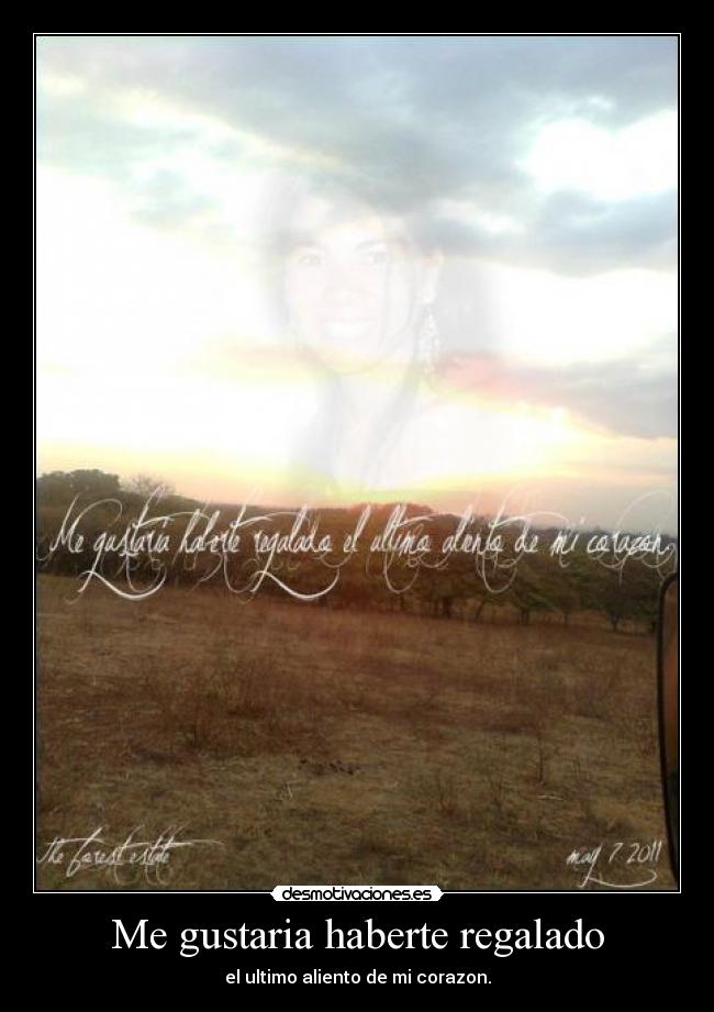 Me gustaria haberte regalado - el ultimo aliento de mi corazon.
