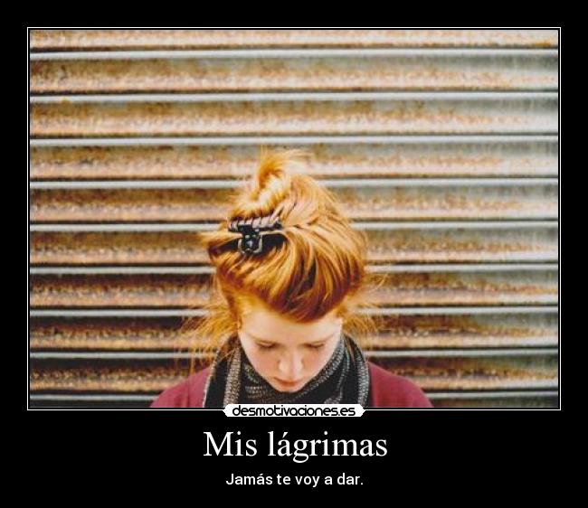 Mis lágrimas - Jamás te voy a dar.