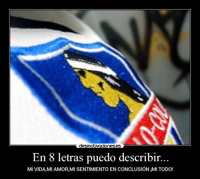 En 8 letras puedo describir... - MI VIDA,MI AMOR,MI SENTIMIENTO EN CONCLUSIÓN ¡MI TODO!