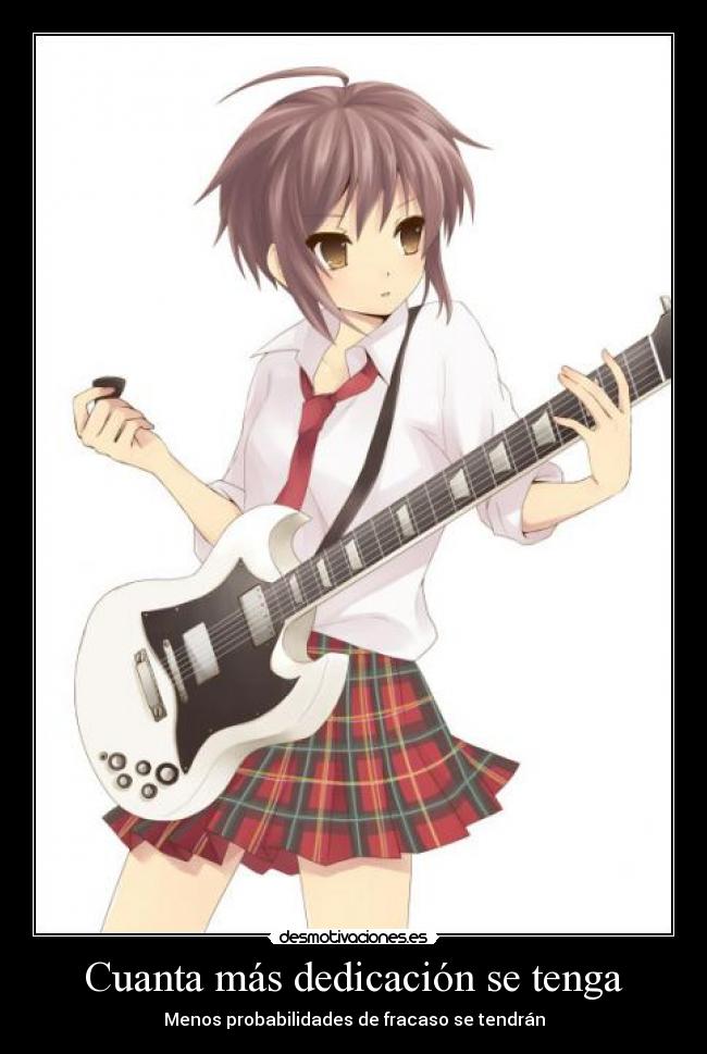 Cuanta más dedicación se tenga - Menos probabilidades de fracaso se tendrán