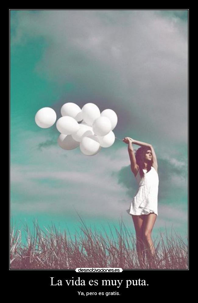 La vida es muy puta. - Ya, pero es gratis.