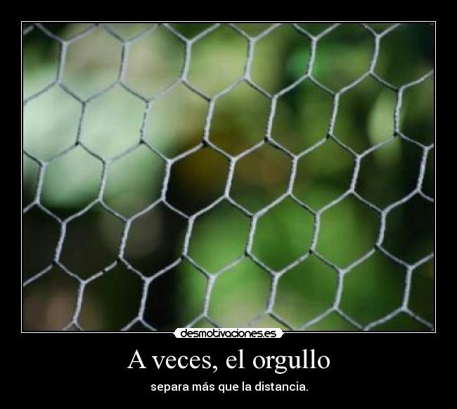A veces, el orgullo - separa más que la distancia.