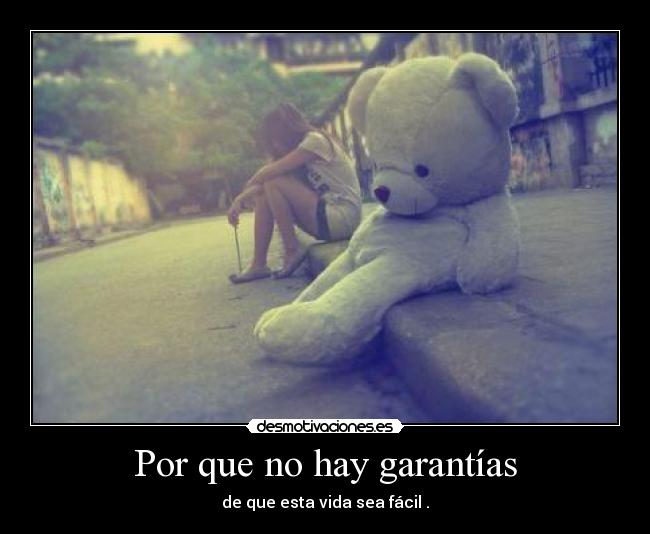 Por que no hay garantías - de que esta vida sea fácil .