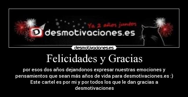 Felicidades y Gracias -