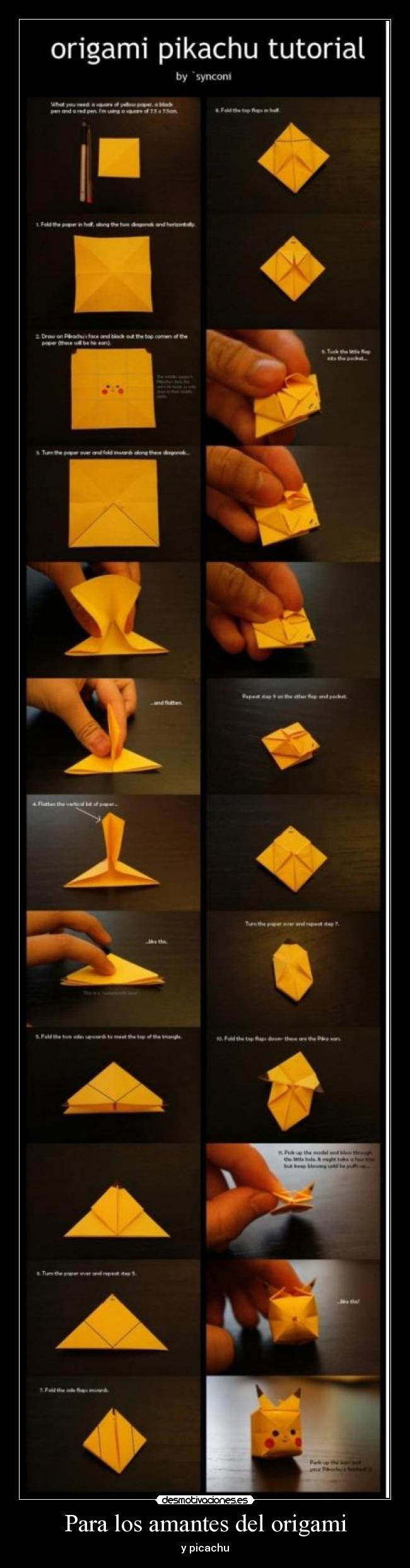 Para los amantes del origami - y picachu