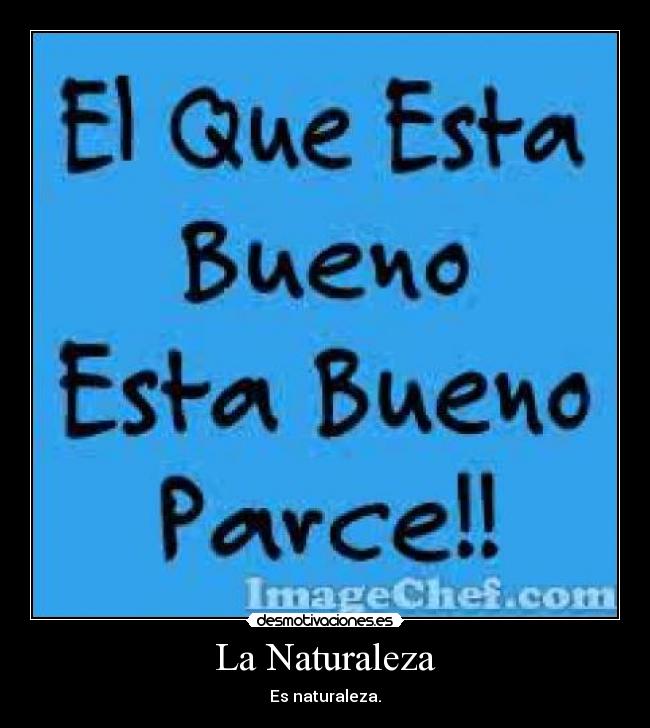 La Naturaleza - Es naturaleza.