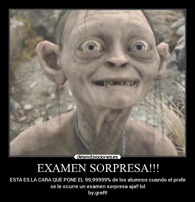 EXAMEN SORPRESA!!! -