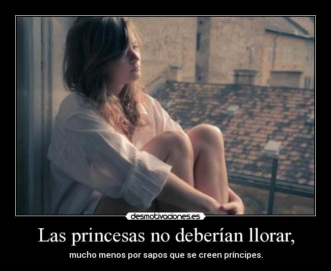 carteles llorar las princesas deberian llorar mucho menos por sapos que creen principes desmotivaciones