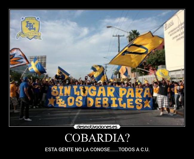 COBARDIA? - ESTA GENTE NO LA CONOSE.......TODOS A C.U.