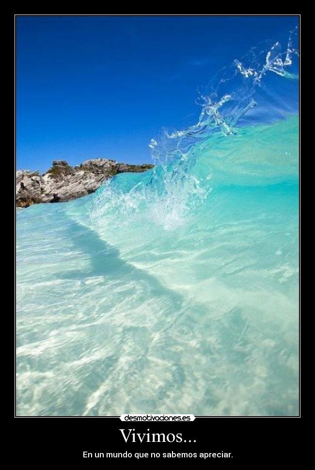 Vivimos... - En un mundo que no sabemos apreciar.