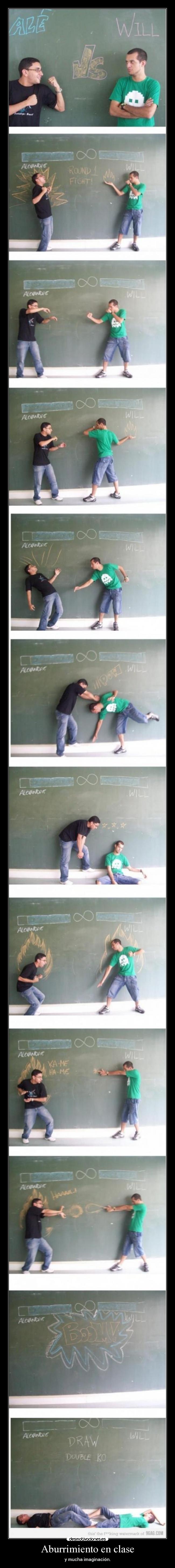 Aburrimiento en clase - y mucha imaginación.