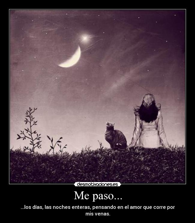 Me paso... - ...los días, las noches enteras, pensando en el amor que corre por mis venas.