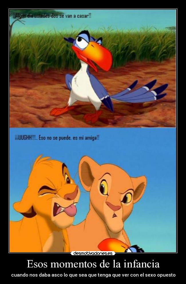 Esos momentos de la infancia - cuando nos daba asco lo que sea que tenga que ver con el sexo opuesto