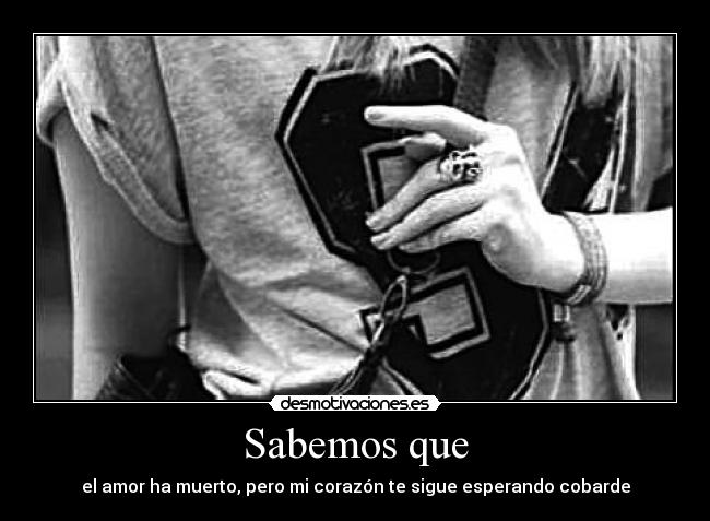 Sabemos que - el amor ha muerto, pero mi corazón te sigue esperando cobarde