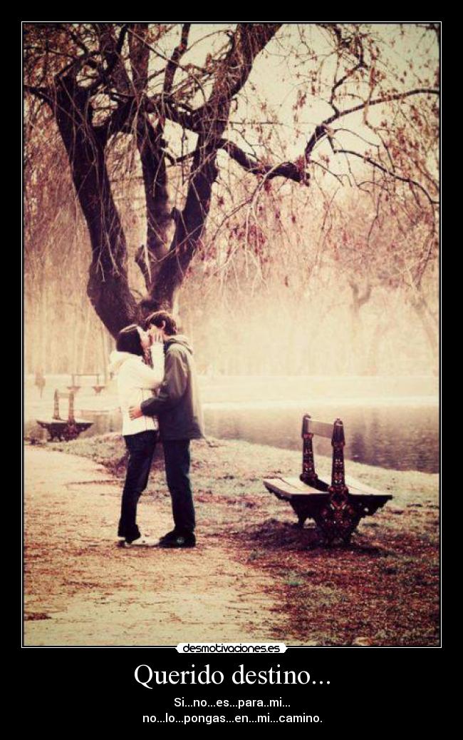 Querido destino... - Si...no...es...para..mi...
no...lo...pongas...en...mi...camino.
