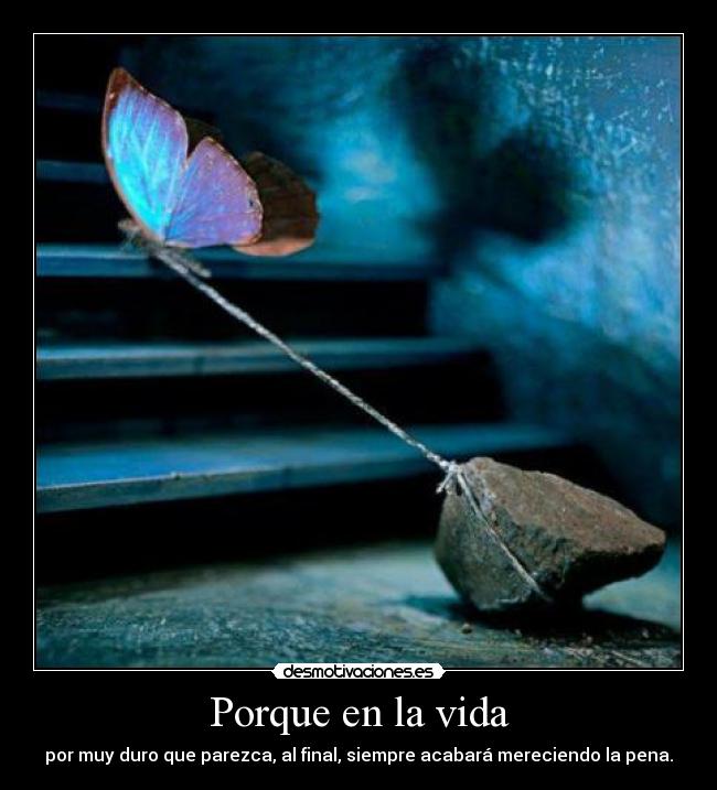 Porque en la vida - por muy duro que parezca, al final, siempre acabará mereciendo la pena.