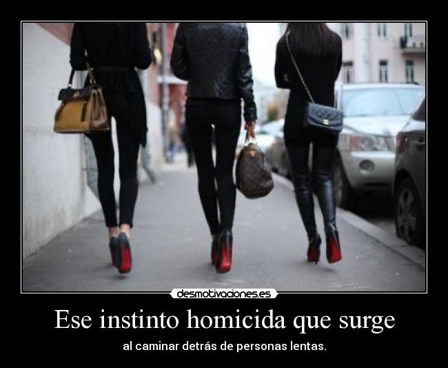 Ese instinto homicida que surge - al caminar detrás de personas lentas.