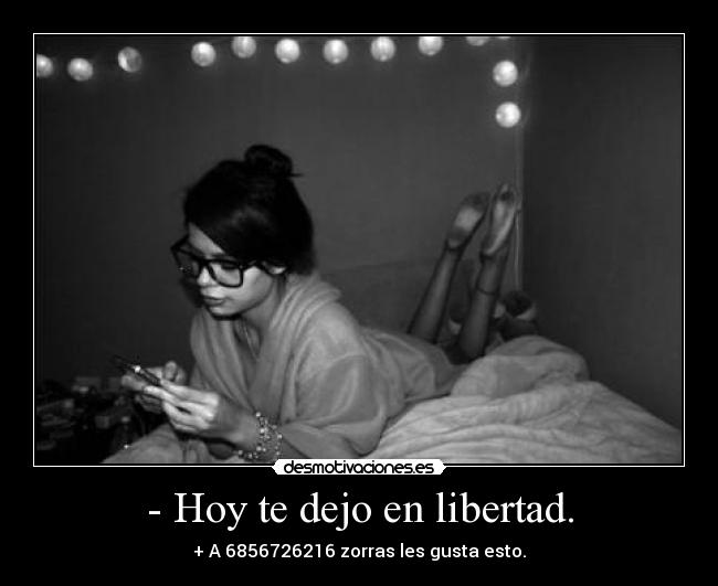 - Hoy te dejo en libertad. - 