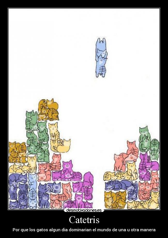 carteles gatos tetris dominar mundo desmotivaciones