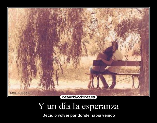 Y un día la esperanza - Decidió volver por donde había venido