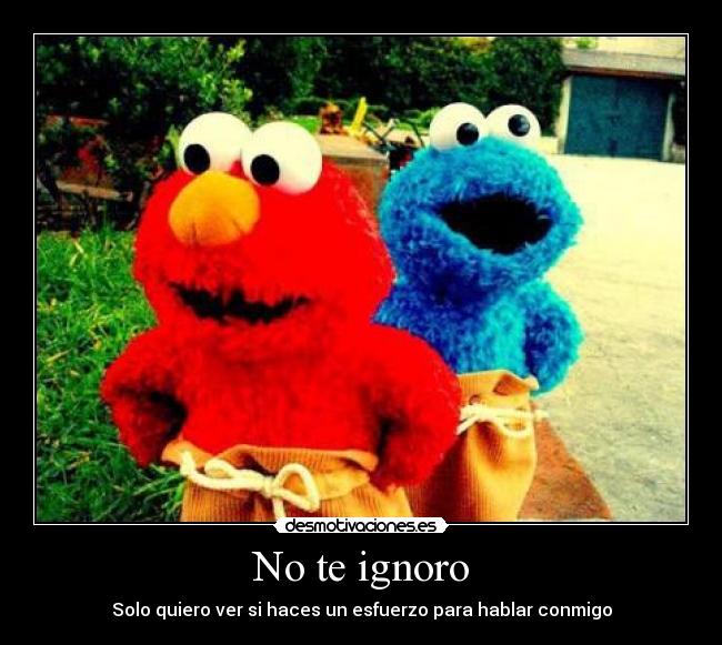 No te ignoro - Solo quiero ver si haces un esfuerzo para hablar conmigo