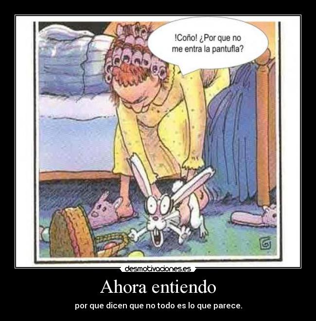 Ahora entiendo - por que dicen que no todo es lo que parece.