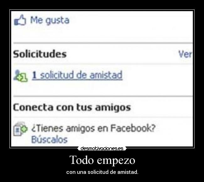 Todo empezo - con una solicitud de amistad.